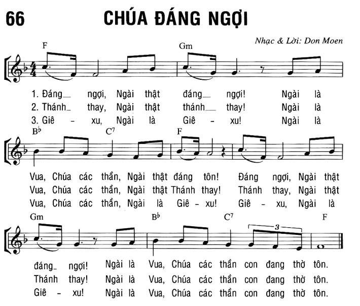 Chúa đáng ngợi sheet